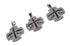 Sterling Silver Colored Pave Stone Jerusalem Cross Pendant